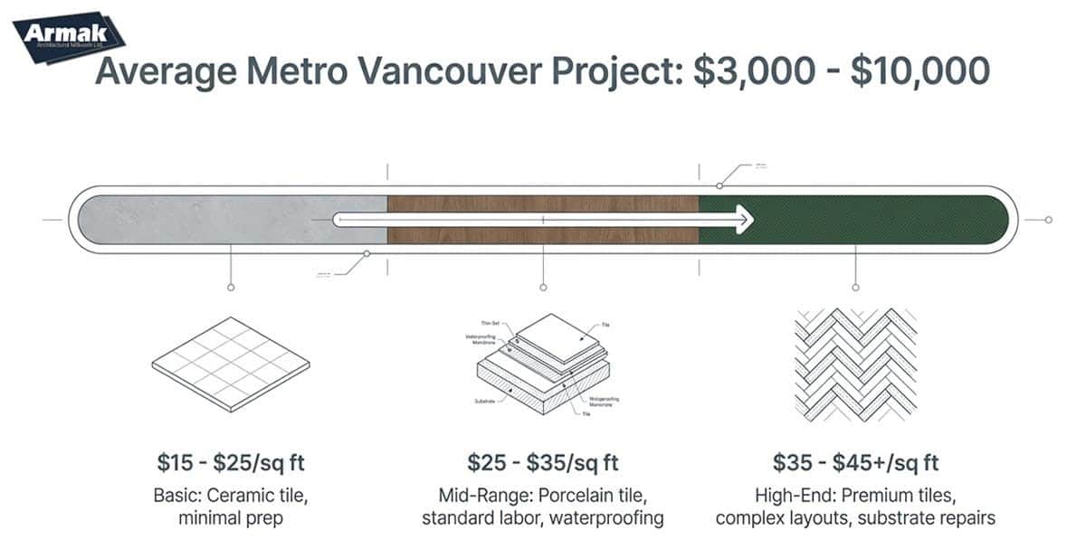 Average Cost to Retile a Bathroom in Vancouver