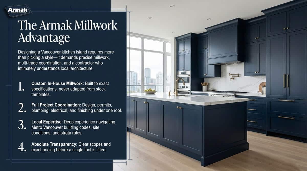 Why Choose Armak Millwork for Your Kitchen Island in Vancouver